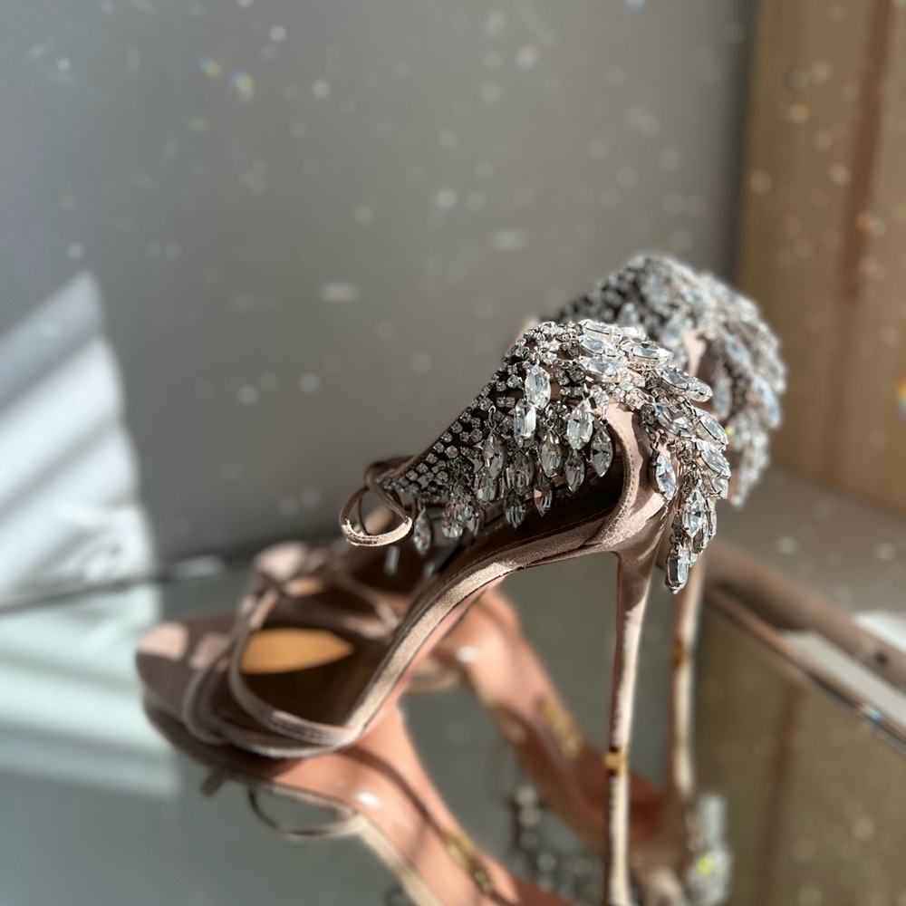 New AQUAZZURA Eden suede sandals 40.5 - Picture 11 of 17